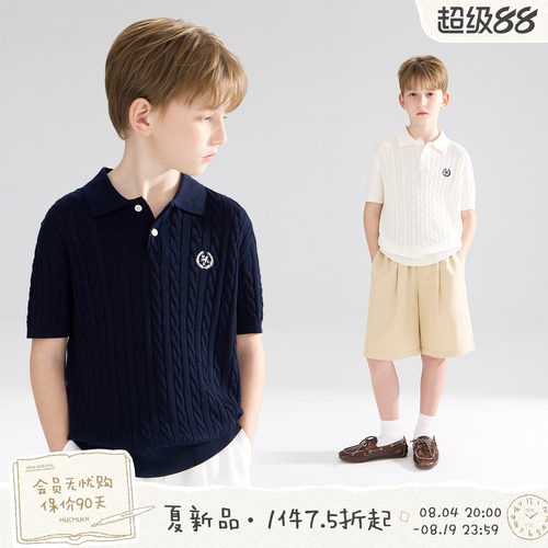MUCMUKN【拉夫假日】冰丝莱赛尔老钱学院风polo针织短袖男女26夏