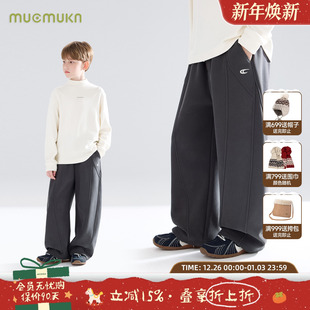百搭男童冬新款 MUCMUKN 弯刀裤 一体绒加厚针织卫裤 10A抗菌