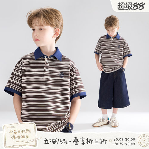 复古Oreo摩卡假日 假两件拼接牛仔Polo衫
