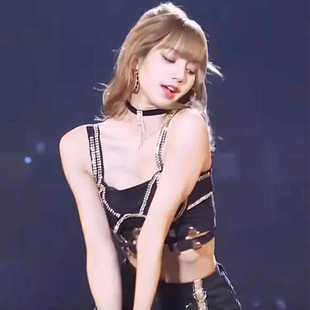 韩国女团blackpink演出服lisa同款黑色酷飒表演服爵士舞打歌服