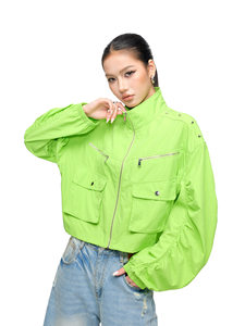 拓谷潮牌口袋工装短款外套女2026春夏薄宽松休闲立领夹克防晒上衣