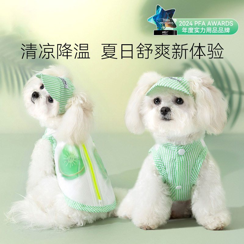 夏季狗狗降温防暑水果冰袋凉凉衣中小型犬泰迪猫咪背心宠物狗衣服