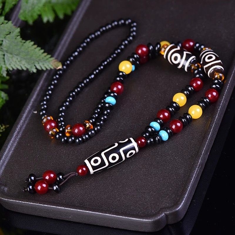 九眼天珠项链玛瑙天珠毛衣链玛瑙挂件臧风名族式礼品