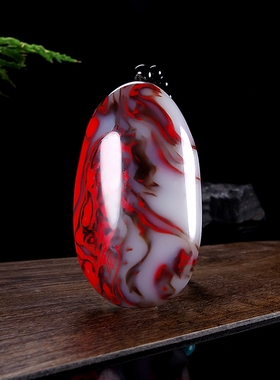 玉把件天然戈壁玉鸡血玉手把件新疆金丝玉原石鸡血红手把件手饰