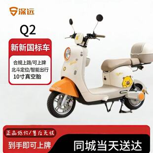 新新国标深远Q2可爱家用女士通勤代步支持蓝牙解锁电动自行车