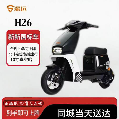 深远电动车H26新国标电动自行车可上牌外卖通勤双电池仓动力电车
