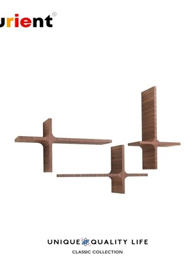 Furient北欧实木设计师家具 milo shelf米洛书架 十字储物架壁架