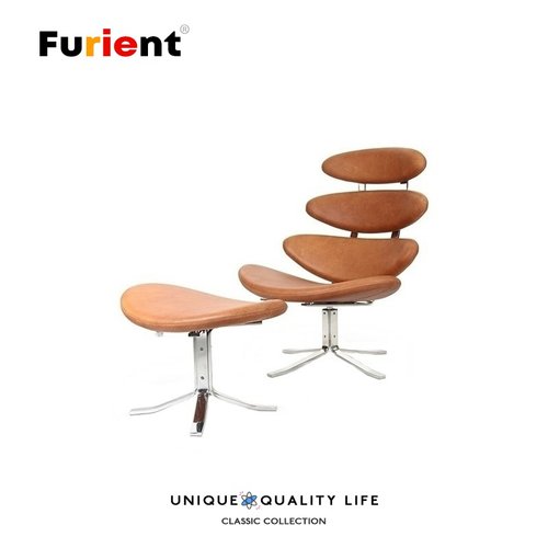 Furient创意设计师家具 corona lounger chair and ottoman/躺椅