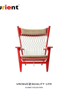 Furient北欧实木 设计师家具 web chair/网椅 中式编织休闲躺椅