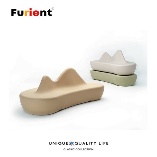 Furient创意设计师家具 BDlove bench山峰长凳 玻璃钢户外休闲凳