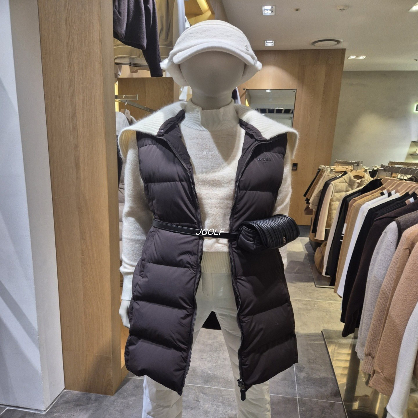 韩国代购BOSS GOLF高端高尔夫球服25年FW女士冬款防寒马甲