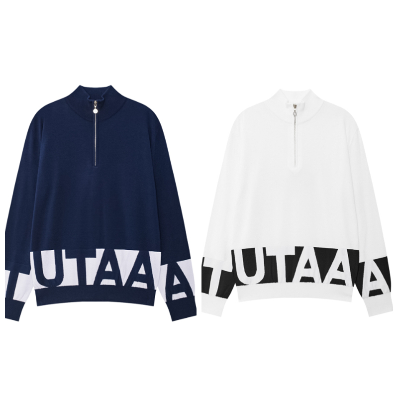 韩国代购UTAA 高尔夫球服25年FW男士立领毛衣针织衫UE4KTM119