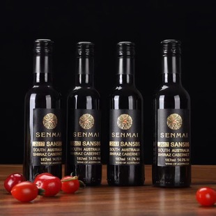 澳洲大陆森脉SAN586迷你葡萄酒南澳西拉子赤霞珠干红小瓶装 便携酒