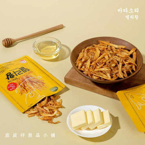 3袋包邮 好吃推荐！韩国Oliveyoung DeliHwang蒜香黄油明太鱼干