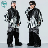 街舞服装 儿童酷帅马甲衬衫 嘻哈breaking舞蹈服男女童架子鼓演出服