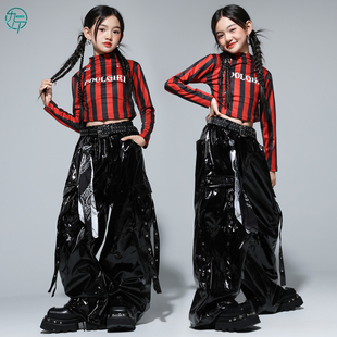 女童jazz爵士舞潮服女团时髦短款上衣舞蹈练功服韩舞街舞表演出服