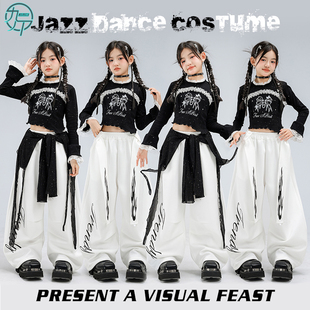 少儿jazz爵士舞服装女童甜美短裤上衣舞台走秀服韩舞街舞表演出服