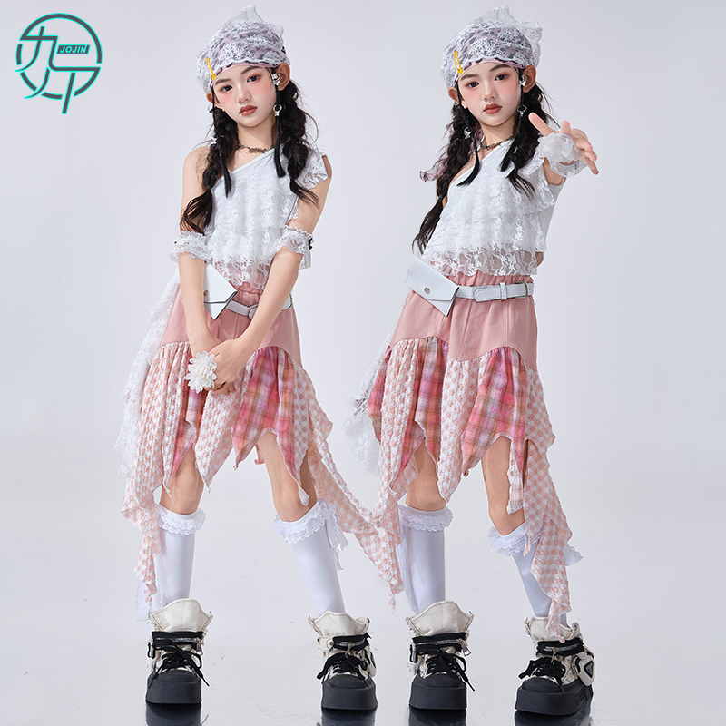 女童甜酷背心jazz爵士舞演出服