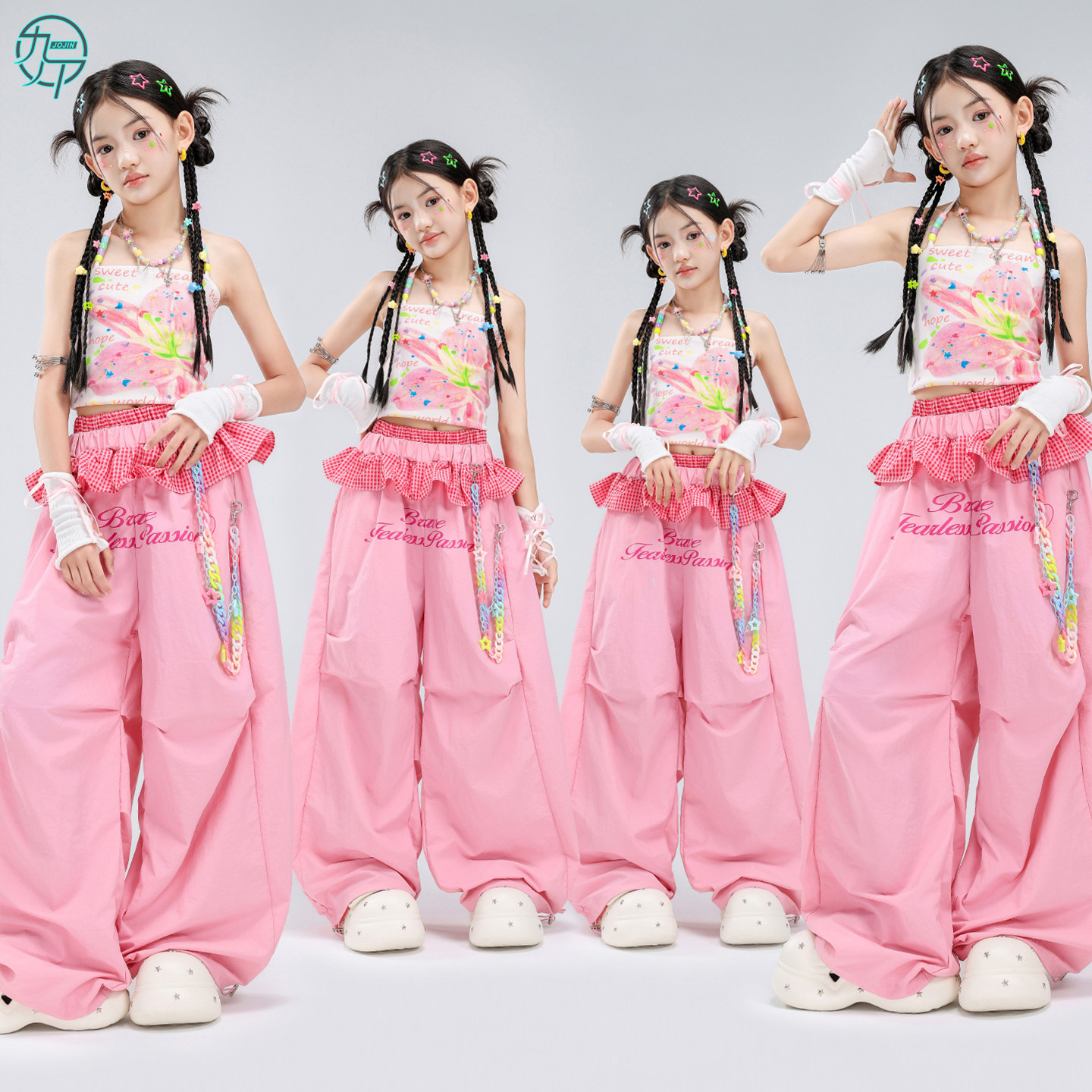 女童甜美背心jazz爵士舞韩舞服装图片