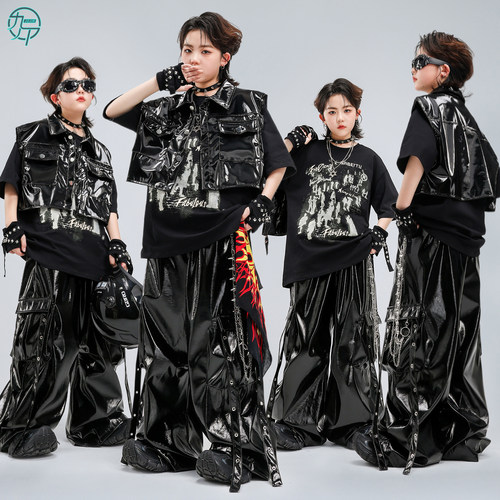 儿童酷炫马甲街舞走秀演出服套装