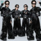 街舞儿童潮服男女童酷帅皮马甲皮裤 套装 嘻哈hiphop架子鼓表演出服