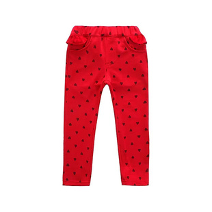 4件7折 日单maarook外贸童装女童春款长裤日系童装细毛圈木耳花边