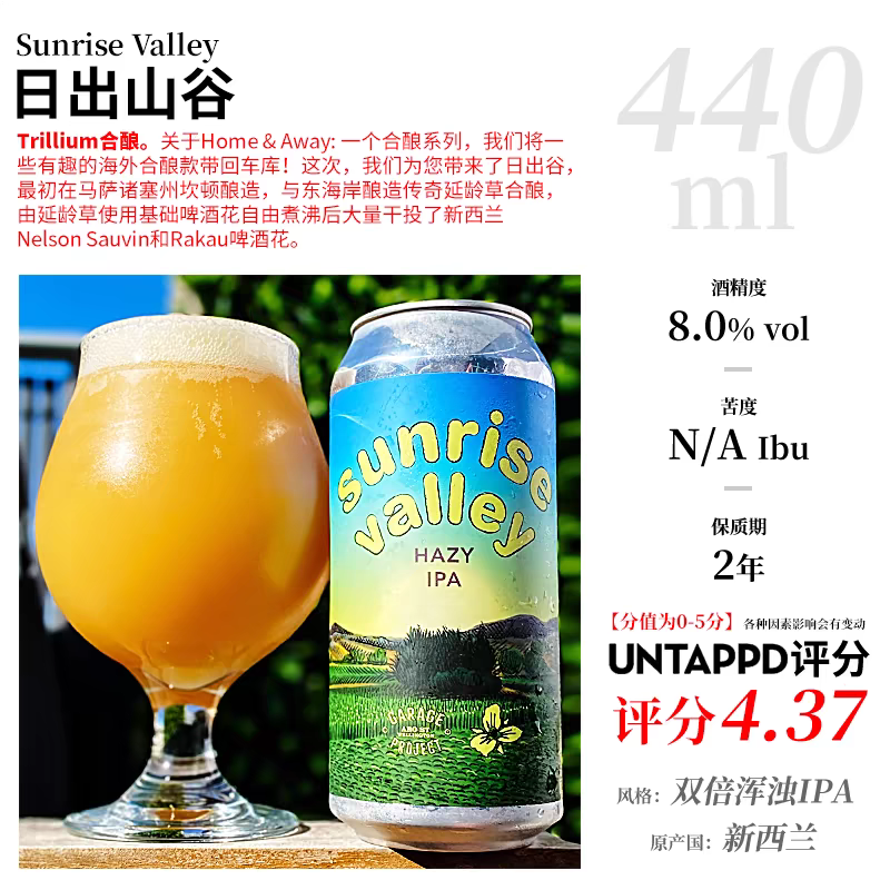 车库计划系列日出山谷精酿啤酒