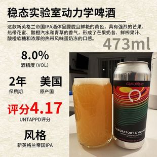 【6罐】稳态实验室动力学浑浊IPA精酿啤酒473ml/罐25年1月生产