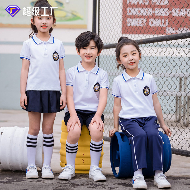 幼儿园园服入园照夏装运动风小学生校服短袖T恤儿童班服运动套装