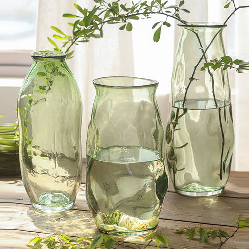 北欧不规则艺术玻璃花瓶插花水培花器客厅餐桌轻奢装饰摆饰水培