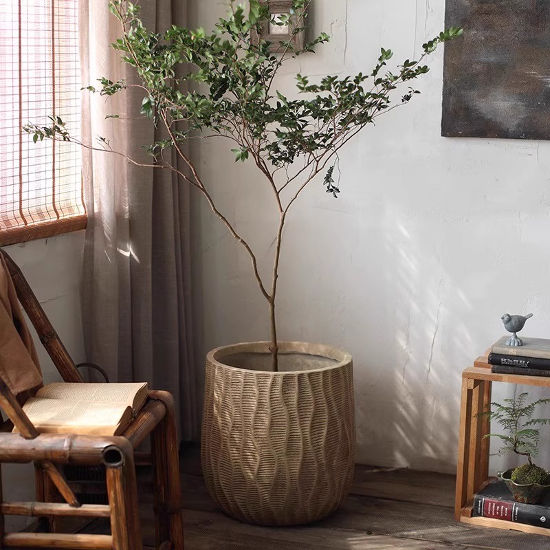 北欧艺术花盆复古大花器南天竹