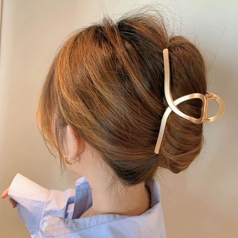 头发夹子头饰金属抓发夹后脑勺发抓夹女大号鲨鱼夹发量多发卡夏季