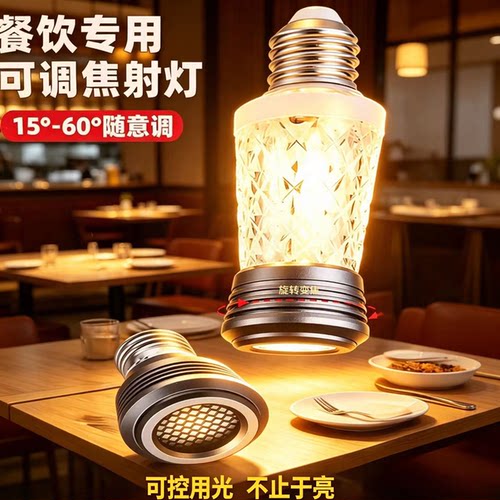 餐饮E27可调焦COB射灯220V