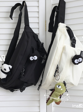 2025新款休闲单肩包男款斜挎包胸包学生包包女骑行运动百搭小腰包