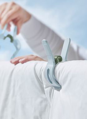 斯利波 大号夹子户外晒被子防风塑料晾衣夹2个装蓝色宜家国内代购