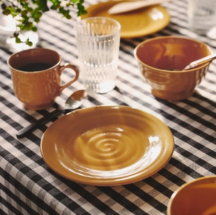 宜家国内代购桑德赛达 餐具大杯碗餐盘石瓷彩釉