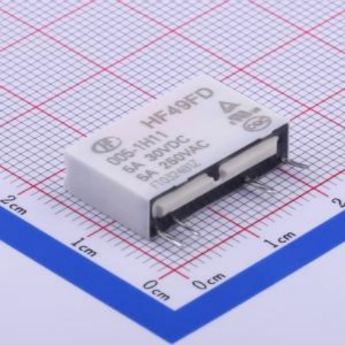 HF49FD/005-1H11 功率继电器  白色 封装：SIP,5x20mm  包装 管装