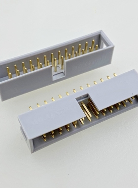 简易牛角座 DC3-26PS 2*13 间距2.54MM 直脚 180度灰白色