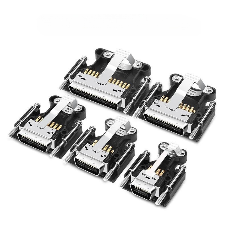 SCSI半金伺服器连接器SM-14P/20P/26P/36P/50P焊线公头 槽式CN1型