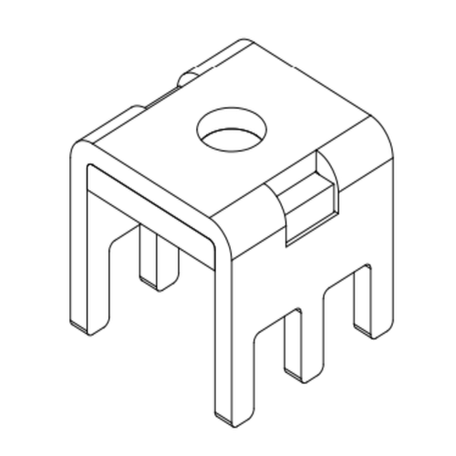 PCB焊接端子14.5x14.5x12.5mm插板铆垫片M5螺孔焊脚6电流150A