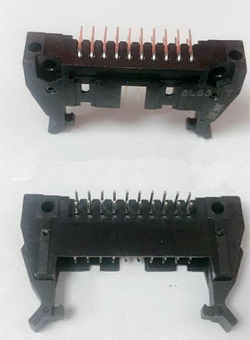 牛角插座 IDC DC2-34PL 2*17 间距2.0mm 弯脚 卡勾式 插板式 黑色