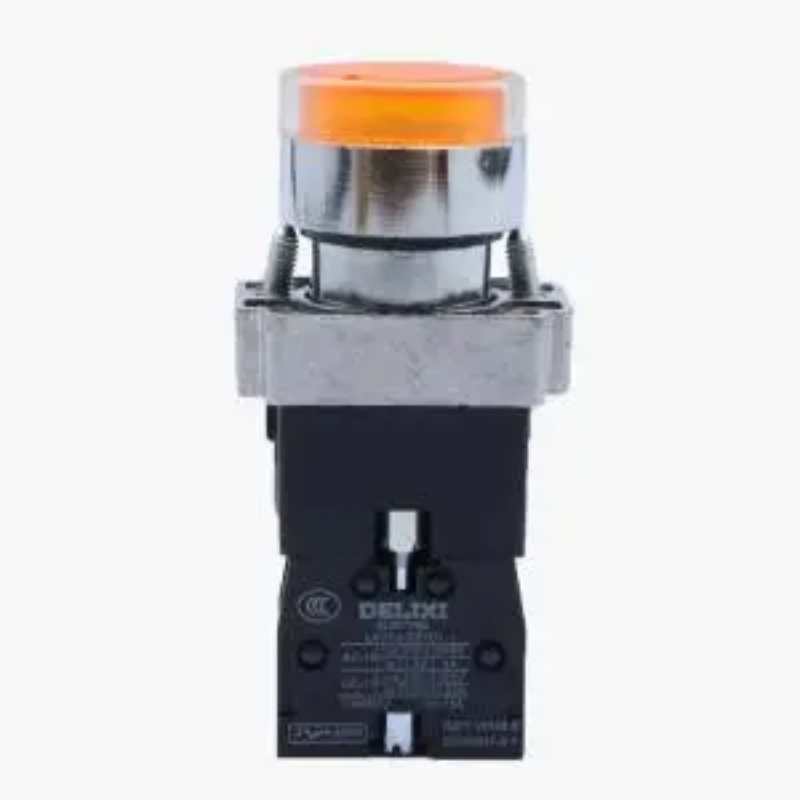 德力西带灯平钮LAY5s-BW3黄AC.DC 24V 1NO 标准型平钮LAY5SBW35B1