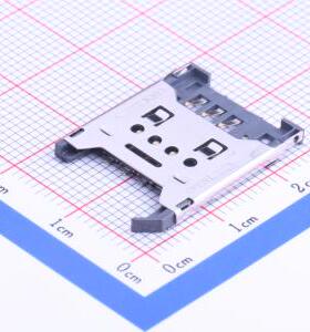 SIM卡连接器  翻盖式 MiniSIM卡 卡座 SIM-008X  封装：SMD  编带
