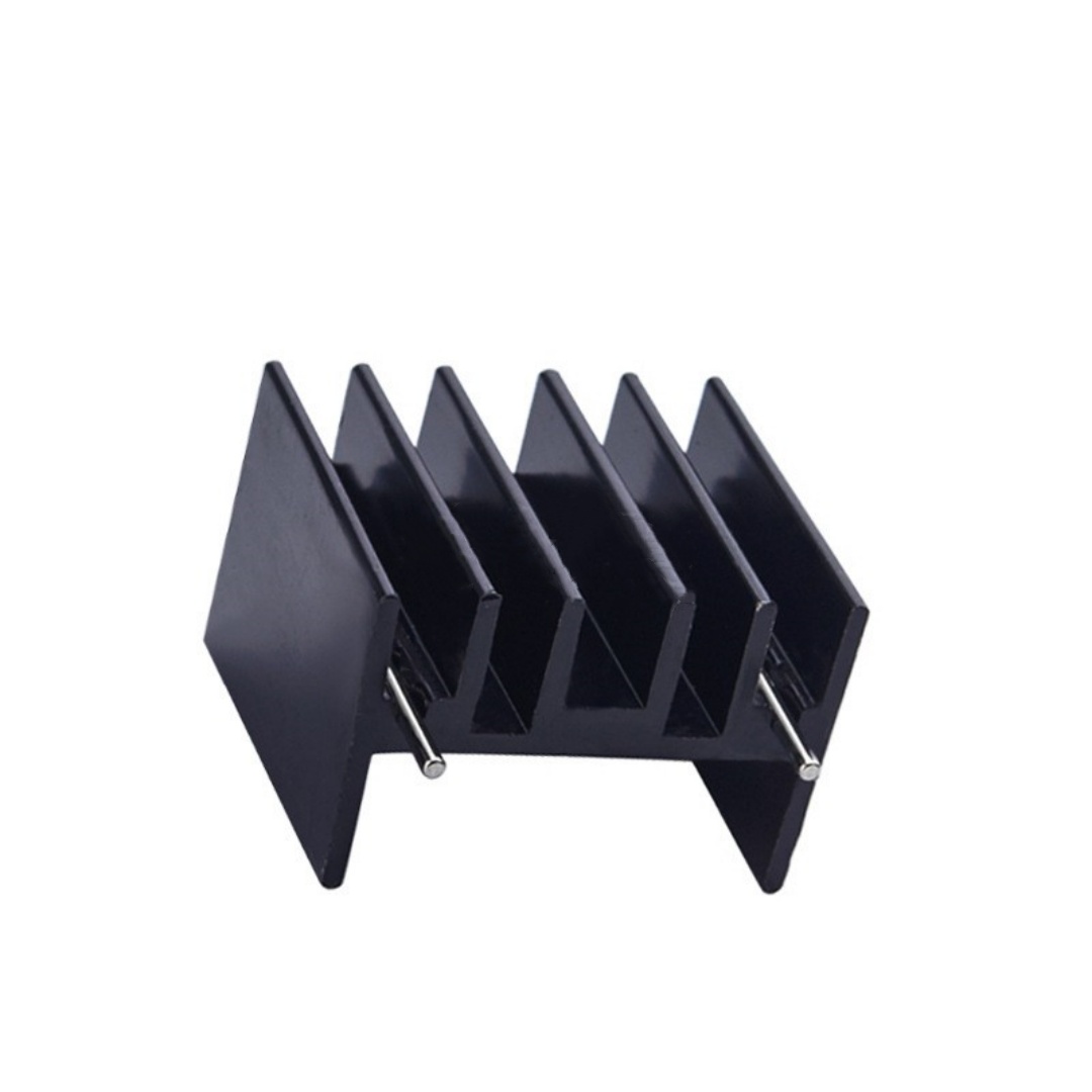 23.5*16*25 散热板散热片 2个钉散热片 黑色 带针   23.5*16*25