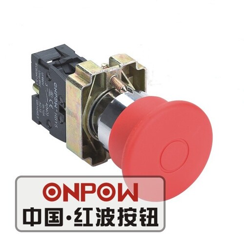 欧宝龙中国红波按钮 HBY5-11MT系列推拉式急停钮 拉拔急停开关