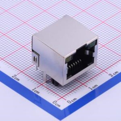 R-RJ45R08P-C000 以太网连接器(RJ45 RJ11) 弯插 带LED 封装 插件