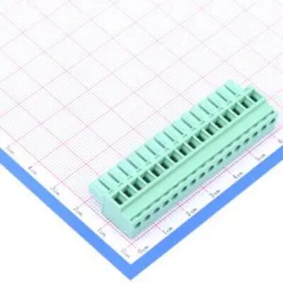 WJ15EDGKB-3.81-16P 插拔式 3.81mm绿色 接线端子1x16P 每排P数16
