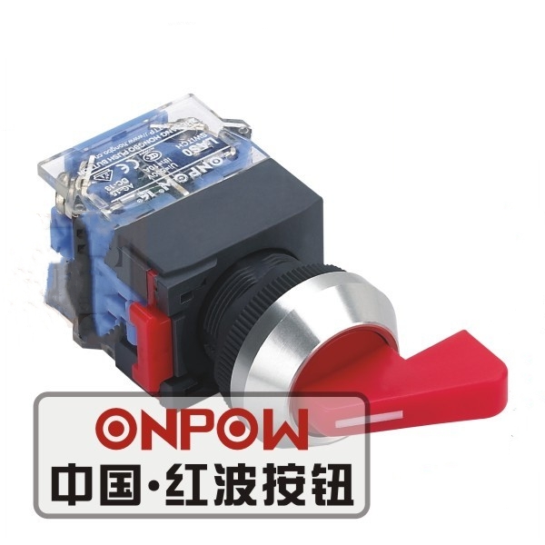 ONPOW中国红波按钮LAS0-K-11XB/21旋钮选择开关 2档3档拨动开关
