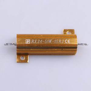 RX24-50W-15R J   铝壳/瓷管电阻 15Ω ±5% 50W  封装：螺栓安装