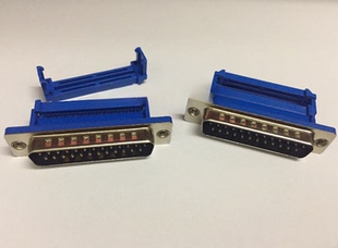 并口插头 DB头 DIDC-25P 针 公头 压线式 兰色 可压2.54mm排线